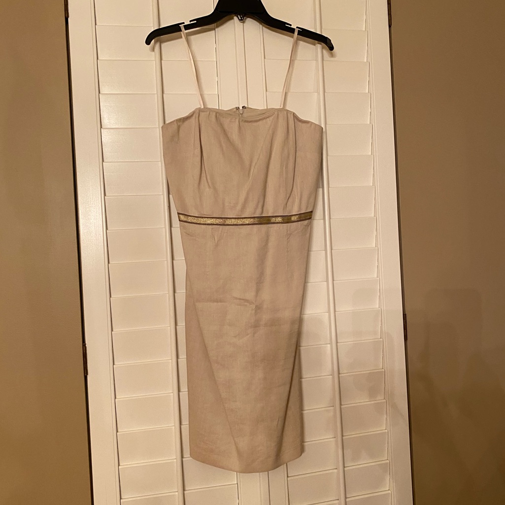 Lela Rose For Loft Linen Strapless Dress
